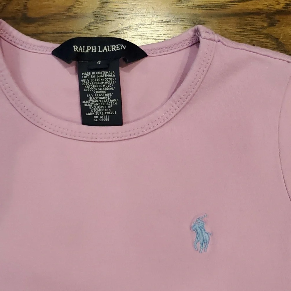 Girls Ralph Lauren lavender short sleeve shirt size 4